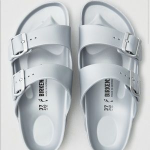 Silver Birkenstock Arizona Evas